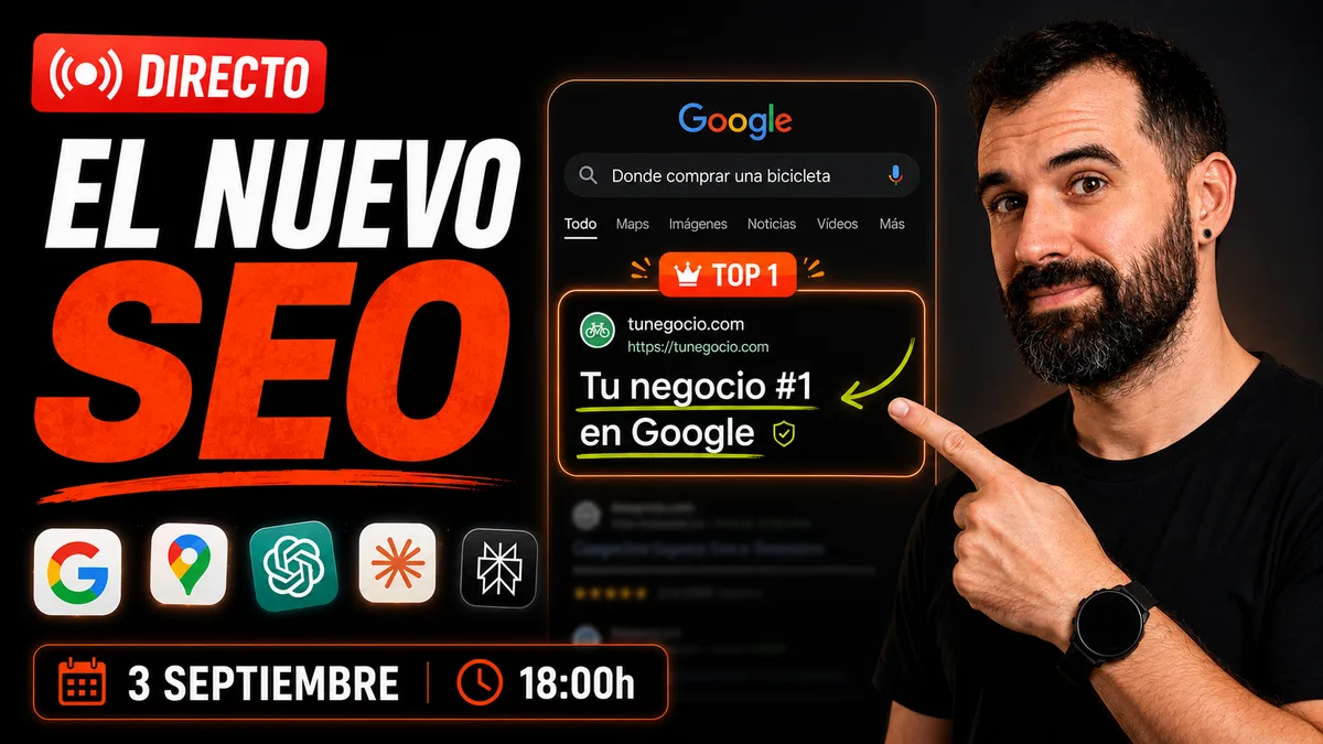 Directo: Consigue clientes desde Google sin depender de las redes sociales — Miércoles 3 de septiembre, 18:00h